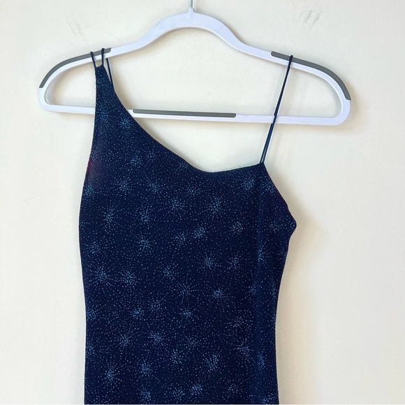 Vintage Byer Too! Stretchy Sparkle Blue Maxi Dress - Picture 2 of 8